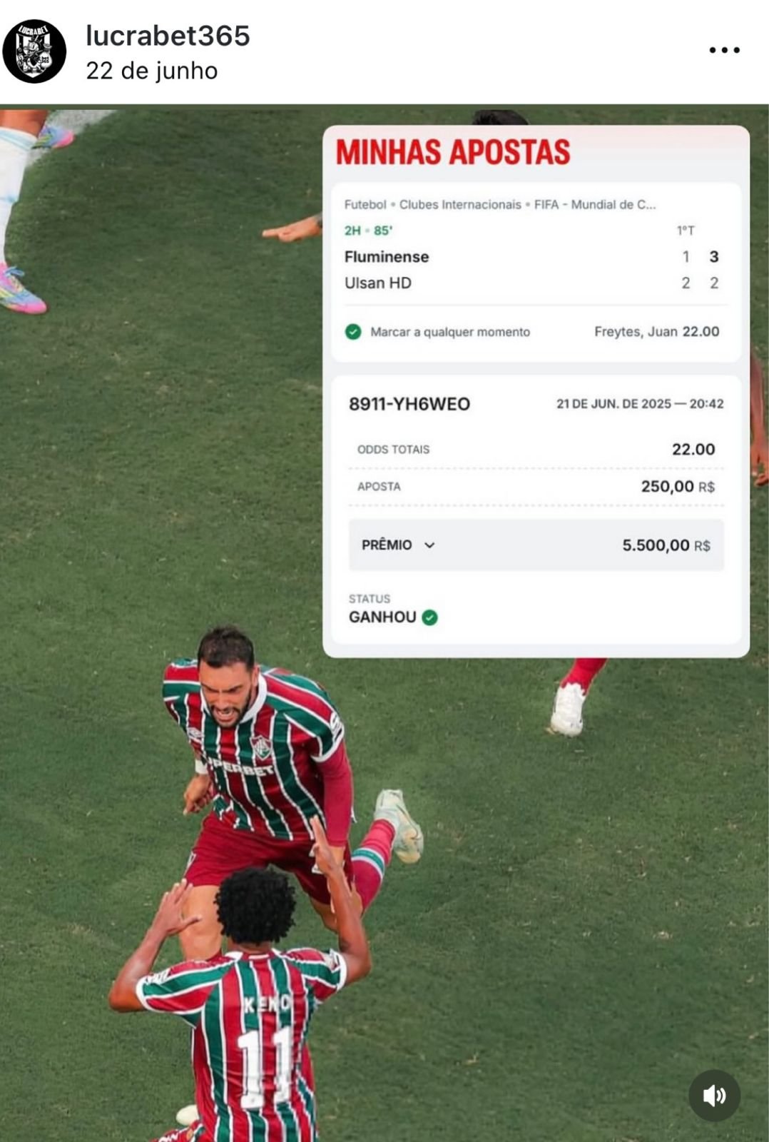 Maior Ganho 12 - Apostador Lucrabet