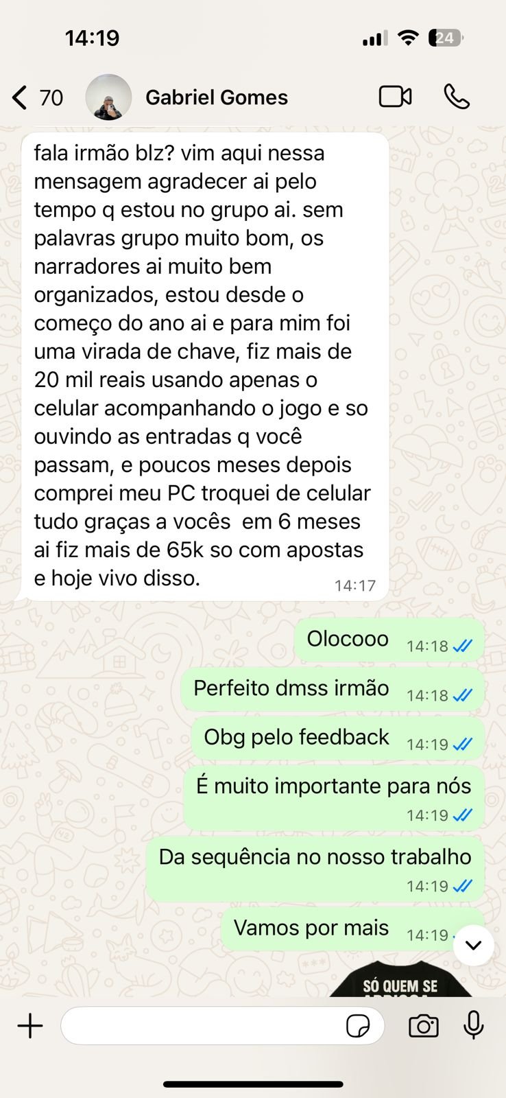 Print WhatsApp - Cliente Lucrabet